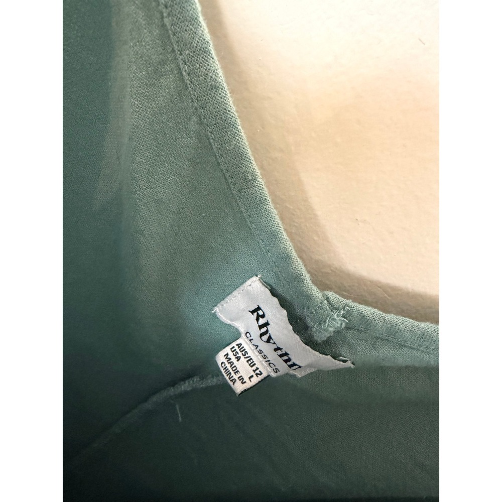 Rhythm Classics Womens Seafoam Green Linen Blend Button Front Romper Size L - Picture 4 of 7
